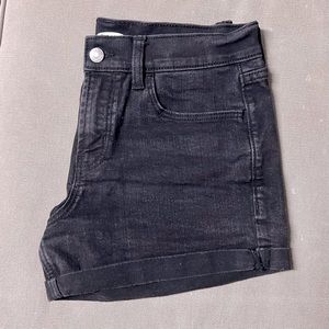 High Waisted Black Old Navy Mid-length Cuffed Shorts